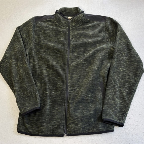 Open Trails Other - Open Trails Fleece Jacket Mens Medium Green Black Full Zip Mock Neck Outdoors